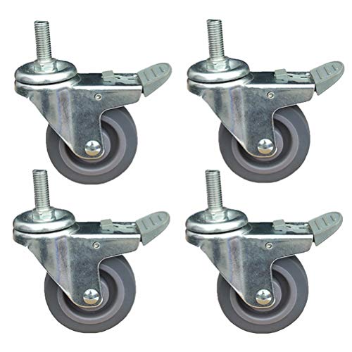 QHYXT Casters - Hochleistungs 600 Kg Transportrollen, Mit Bremsservice -Wagen, 4 Stück 75 Mm/With Brake