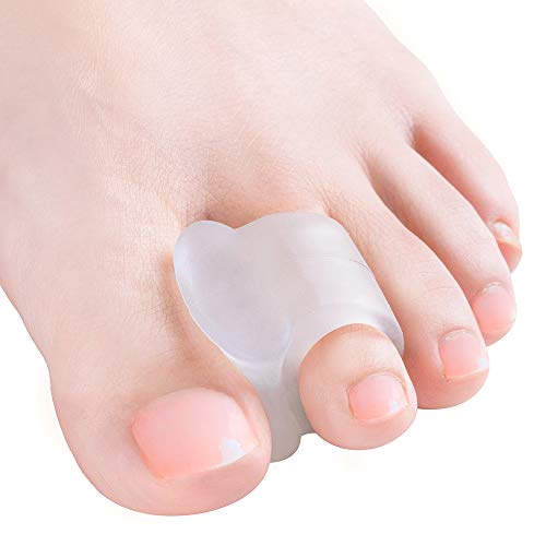 Welnove Zehenstrecker, 10x Gel Zehenspreizer für Bunion Korrektur, überlappende Zehen (Transparente Silikon Zehentrenner)