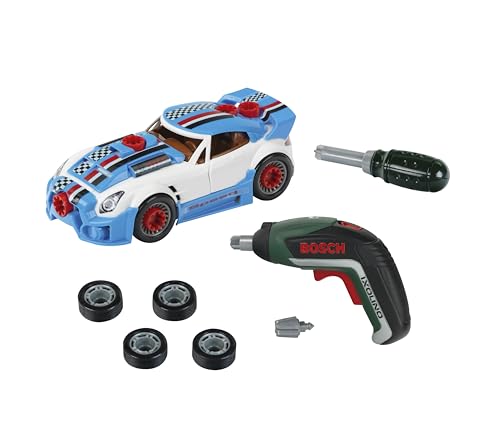 Theo Klein 8630 Bosch Car Tuning-Set | Zerlegbares Auto mit Tuning Zubehör | Mit batteriebetriebenem Akkuschrauber | Verpackungsmaße: 30cmx6,5cmx25cm Motorikspielzeug|Spielzeug für Kinder ab 3 Jahren