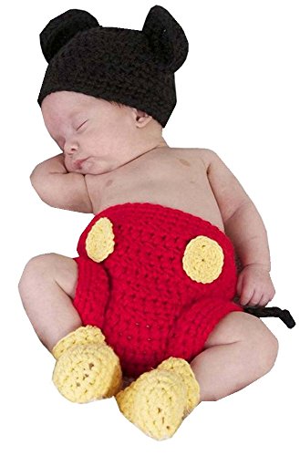 SAMGU Neugeborene Fotografie Prop Baby Kostüm niedlich Crochet Strickmütze Cap Mädchen Jungen Windel Schuhe