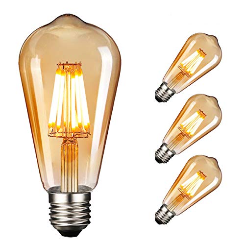 NUODIFAN Edison Vintage Dimmbar Glühbirne, 3Stück 8w Edison LED Lampe 800LM Warmweiß E27 Retro Glühbirne Ideal für Retro Beleuchtung im Haus Café Bar usw