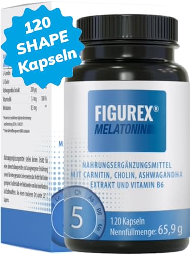 FIGUREX Shape Kapseln, Stoffwechsel-Kur mit Vitamin B6, Melatonin hochdosiert, L-Carnitin hochdosiert und Ashwagandha Extrakt, 120 Kapseln