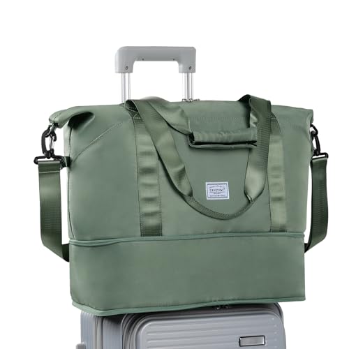 TANTOMI Reisetasche Damen 42x23x40 cm, Weekender Bag Sporttasche Damen,Handgepäck Tasche Reisetasche Faltbar wasserdichte Duffle Bag Trainingstasche Kliniktasche Geburt Geeignet Urlaub Camping