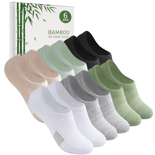 Caldodo Bambus Sneaker Socken Damen 35-38 39-42 Füsslinge Herren, 6 Paar Füßlinge Sneakersocken Sportsocken, Geschenke für Frauen, Laufsocken Unsichtbare Anti Schweiß Socken, Mehrfarbig