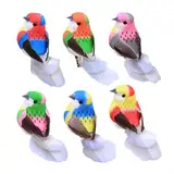 Outdoor Bird Decor,6 Stück Realistische Vogel-Dekorationen Für Außenbereich - Leichtes Kunstfeder-Design & Langlebige Deko Für Hochzeit Wohnzimmer Balkon Garten Zuhause