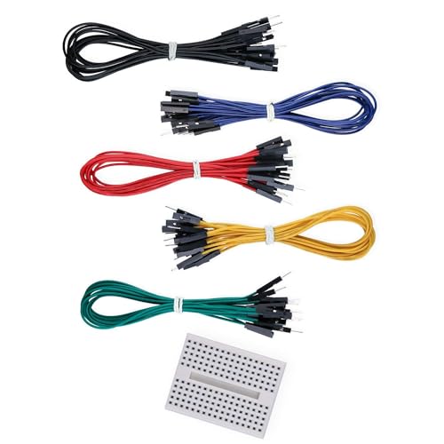 ELEGOO Jumper Wire Kabel Male Female 200mm 50er Set Zusammen mit ein 170 Kontakte Breadboard