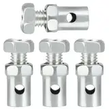 EIHI 4 Stück Universelle 2.5mm Gaszug Nippel Schraubnippel,Gaszuganschläge Fahrradbremszug Enden Brake Cable End für Go-Karts Motorräder Motorroller Rasenmäher Traktoren (Silber)