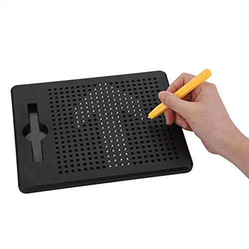 Magnetische Zeichenbrett Reißbrett mit Stift Stahlkugel Tablet Pädagogisches Spielzeug Geschenke für Kinder (Schwarz)