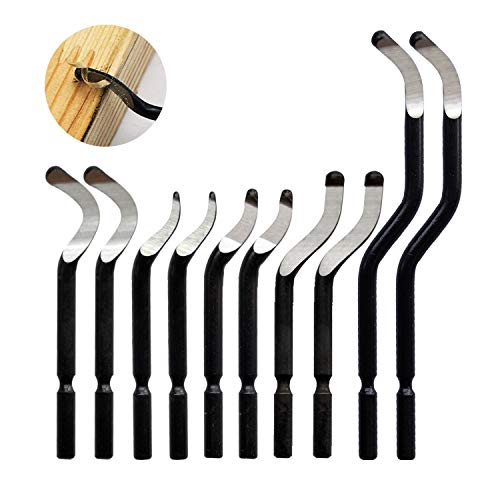 Entgrater Klingen CUKCIC Hand Entgratwerkzeug Set 5 Formen Entgrater Klingen BS3510 BK1010 BS3010 BK3010 BS6001 Handkantentrimmer 10 Stück für Stahl Aluminium Kupfer Kunststoff