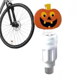 Reifenventilkappen – Reifenvorbaukappen Nachtfahrlicht – Smart Sensing Fahrrad-Radlichter, Ventilschaftabdeckungen , Kürbisform, Halloween-Dekorationen