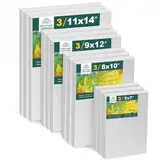 Leinwand zum Bemalen, 12 Stück Leinwand Set, Keilrahmen Leinwänd, Leinwände für Acryl, Ölfarbe für Künstler, Amateure