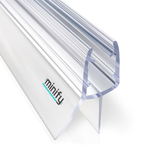 minify Duschdichtung für Glastüren (5-8mm) – Dichtung Dusche Glastür Transparentes U-Profil mit Milchglas-Dichtlippen in verschiedenen Längen erhältlich [ 1 x 100CM ]