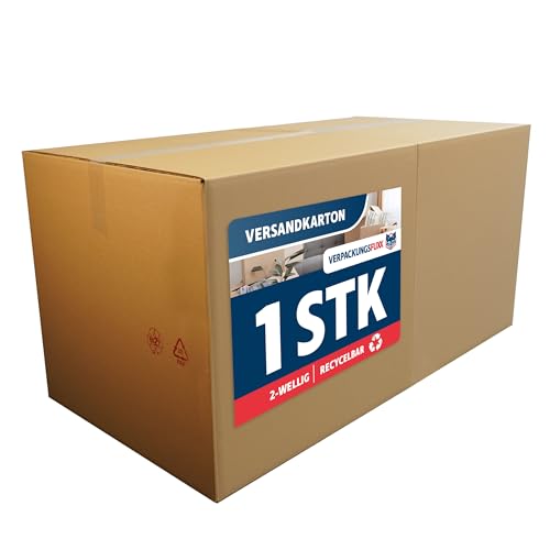 Faltkarton 1 Stück | 120 x 60 x 60 cm | brauner Karton zum Verschicken | stabiler Versandkarton aus Wellpappe | Paket DHL