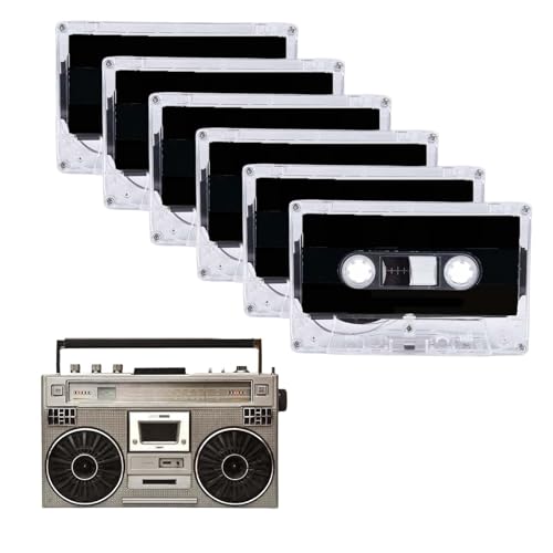 tintoke 12Stk musikkassetten,Leere Kassetten,Rauscharm Audiokassetten,Audio Kassetten Leer,Leere Kassetten mit individueller,leere musikkassetten,60 Minuten, geeignet für Tagungen, Seminare, Musik etc