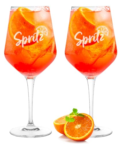 Aperol Spritz Gläser 2er Set - Hochwertige & Spülmaschinenfeste Aperol Gläser Made in Germany | Premium Aperitif Gläser aus Kristallglas, geeignet als Aperol Spritz Geschenkset