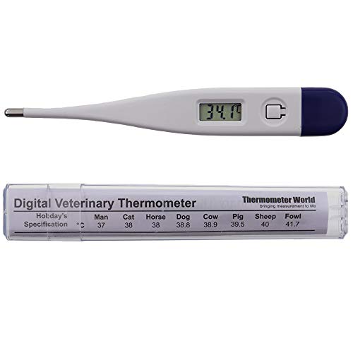 Digitales Tier-Thermometer für Haustierbesitzer von Hunden, Katzen, Pferden, Tieren, mit kostenloser Veterinary Hobday's Spec Chart