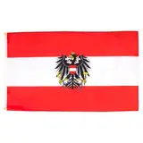 AZ FLAG - Flagge Österreich Mit Adler - 90x60 cm - Österreichische Fahne 100% Polyester mit Messing-Ösen - 50g