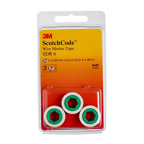 3M ScotchCode SDR-6 Kabelmarkierer Nachfüllrollen, Ziffer 6 (3-er Pack)