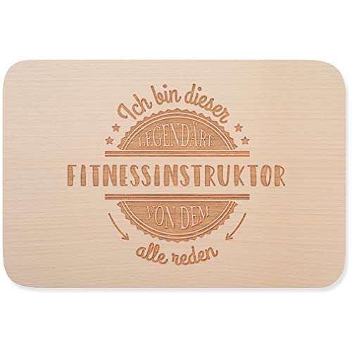 JUNIWORDS Frühstücksbrettchen, Ich bin dieser legendäre Fitnessinstruktor, von dem alle reden, Holzbrett Frühstücksbrett Holzbrettchen (5048099)