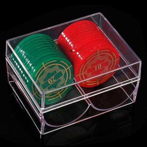 Generisch Poker Chip Tray Case - Clear Trays2 Slots, Poker Chip Display, Clear Acrylic Poker Chip Rack Holds 40 Standard-Sized Chips for Or Home