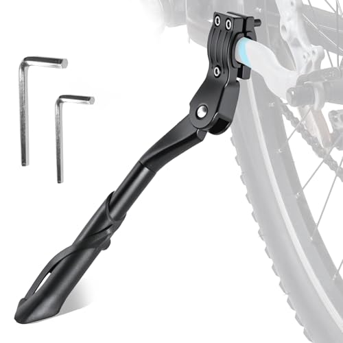 Hbaid Universeller FahrradStänder 24-29 Zoll Alu – Leichter Einstellbarer Bike Kickstand für City Bike, E-Bike, Mountainbike – Schnellmontage, Rostfrei, 35 kg Tragkraft