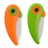 2 Stück Klappbares Mini Keramik Schälmesser, Mini Bird Keramik Obstmesser, Multifunktionale Kleines Klappmesser, Klappmesser Tragbarer Besteck für Camping, Zum Schälen von Obst Gemüse Käse Süßes