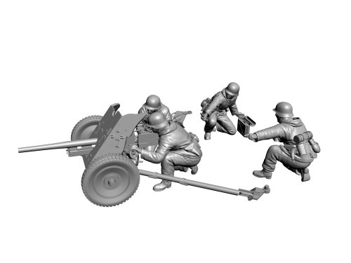 Zvezda 6114 1:72 WWII Deutsche Pak-36 mit Trupp-Modellbausatz,Plastikbausatz, Bausatz zum Zusammenbauen, detaillierte Nachbildung, unlackiert, ZVE-6114