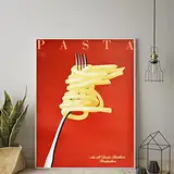 TANYANG Vintage Italienisch Pasta Poster Retro Essen Und Trinken Italien Cafe Restaurant Spaghetti Leinwand Malerei Wandkunst Wohnkultur 21X30Cm Kein Rahmen