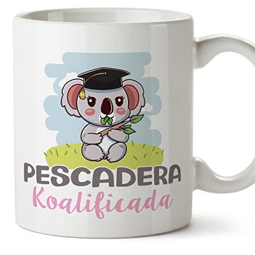 Mugffins Tassen/Becher mit Spruch für FISCHHÄNDLERIN - Auf Spanisch - Koalificado/koalificada - 11 oz / 330 ml - originelles und lustiges Geschenk Mitarbeiter