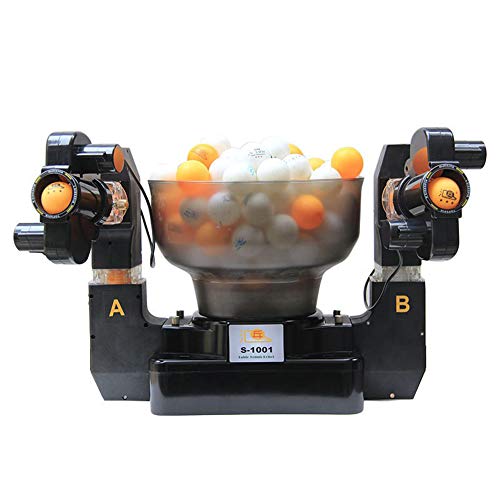 Y current Tischtennis-Roboter, doppelköpfige Radfahrmaschine mit 100 Trainingsbällen, Fixed Control Box, für Teens, Erwachsenen-Training