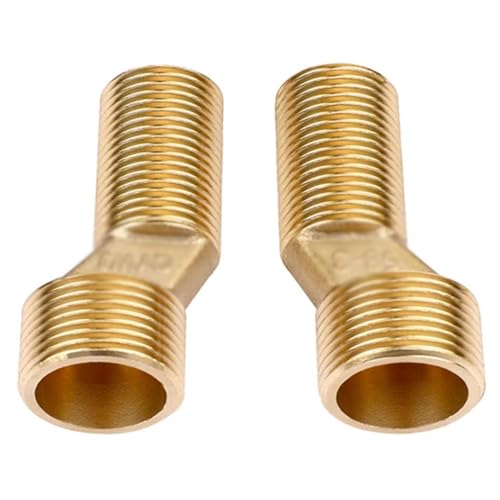 Duscharmatur Adapter S-Anschluss Versetzt Um 40 Mm Für Wandarmaturen 2-er Set Badewannen-Wasserhahn-Adapter, Verstellbarer Schwenkarm, 3/4 Zoll, 1/2 Zoll, Massives Messing (135mm~165mm Installation)