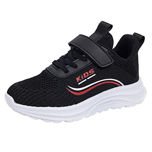 Sportschuhe Mädchen Kinderschuhe Sneaker Laufschuhe für Kleinkinder, große , Jungen, Mädchen, leicht, atmungsaktiv, sportlich, rutschfest, weich Outdoor-Sport & Freizeit für (Black, 32 Big Kids)