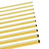 LAVMHAB Messingrohre-Set mit 2 mm, 2,5 mm, 3 mm, 3,5 mm, 4 mm, 4,5 mm, 5 mm, 6 mm, 7 mm, 8 mm Außendurchmesser x 0,5 mm Wandstärke x 200 mm Länge, nahtlose, runde Messingrohre für Heimwerker,