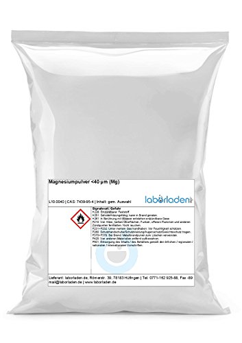 250g Magnesiumpulver <40µm * Labor, Survival, Feuerstarter - Beste Qualität aus Deutschland!