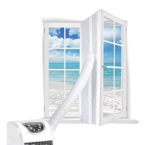 HOUT® Fensterabdichtung für mobile Klimageräte, Klimaanlagen, Wäschetrockner,Ablufttrockner | Hot Air Stop zum Anbringen an Fenster, Dachfenster, Flügelfenster und Kippfenster | für Klimaanlage 400CM