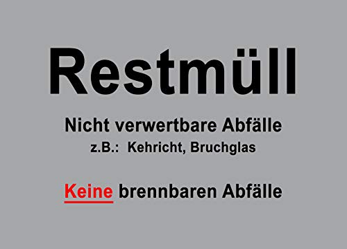 5 Stück Restmüll Aufkleber