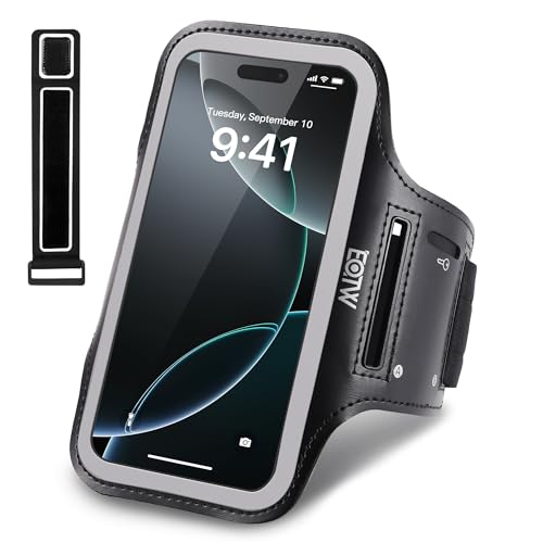 EOTW Joggen Armtasche - Sportarmband Kompatibel mit MP3-Player/iPhone 16/15/14/13 Pro Max Galaxy S24/S23+/S22 FE Handy Armband Joggen für Running (5,8"~6,5")