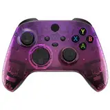 eXtremeRate Front Gehäuse für Xbox Series X&S Controller, DIY-Ersatz Vorderseite Hülle Zubehör Set, Custom Case Shell für Xbox Core Controller Model 1914-Transparent Lila Rosarot(KEIN Gamepad)