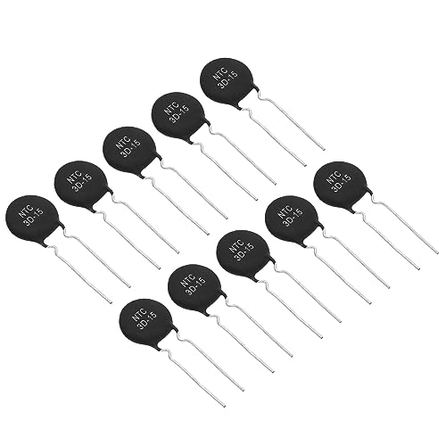 PATIKIL NTC Thermistoren Widerstände 10Stk 3 Ohm NTC3D-15 Hochempfindlicher Strombegrenzer Temperatursensor für Messung Temperatur Schwarz