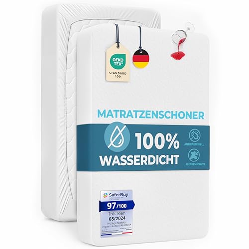 Matratzenschoner 70x140 Baby Wasserdicht Dreamzie - Oeko-TEX - Atmungsaktive Anti-Allergie und Anti Milben - Nässeschutz 70x140 Kinderbett
