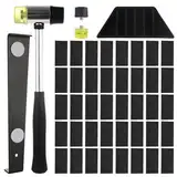 LOPYXBR 73 Stück Laminat Verlegeset, Vinyl Verlegeset Laminatfußboden Werkzeuge mit 70 Abstandhaltern, Doppelseitiger Gummihammer, Schlagklotz und Zugstange, Verlegeset Parkett für Laminate Parquet