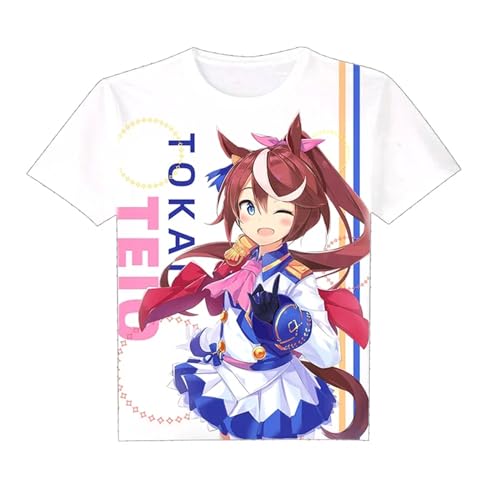 AWANO Uma Musume Hübsches Derby Cosplay T-Shirt Spezielle Woche Stille Suzuka Tokai Teio Cartoon Print Sommer T-Shirt Anime Tshirt Top Tee-color05||M