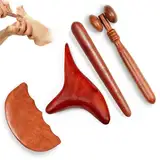 Eowppue Premium Akkupressurstab und Triggerpunkt Massagegerät: 4-teiliges Set, Massagestab aus Holz für professionelle Physiotherapie, ASMR Triggerpunkte & Faszienstab, tragbar und hautfreundlich