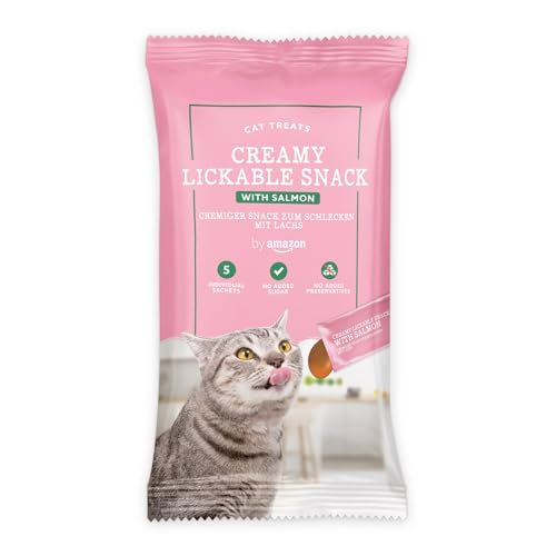 by Amazon Leckbarer Snack für Katzen, Lachs, 5 x 15 g, 75 g