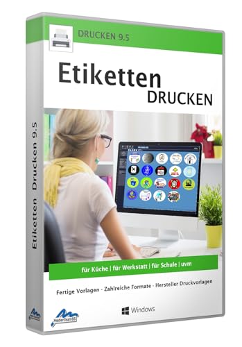 Etiketten Drucken 9.5 inkl. 20.000 Cliparts - Etiketten-Vorlagen - Gestaltungssoftware - integrierte Grafikbibliothek - Formatvorlagen bekannter Etiketten-Hersteller - Windows 11, 10, 8.1
