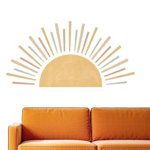 Wandtattoo Sonne Selbstklebend Wandaufkleber Sonne Wandsticker Sonne Boho Wandsticker für Wanddeko Babyzimmer Schlafzimmer, Klassenzimmer 108 x 55 cm