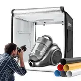 Huzofexo Fotostudio Lichtbox Fotobox Set 40x40x40cm Professional Dimmable Shooting Zelt Kit mit CRI98 LED Licht-6 Farbhintergründe, Multi-Winkel zu schießen