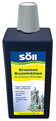 Söll 81448 BrunnenDesinfektion 1 l - Desinfektionmittel, Reinigungsmittel von Zieranlagen, Dekobrunnen, Springbrunnen ohne Tierbestand, gegen Bakterien, Pilze