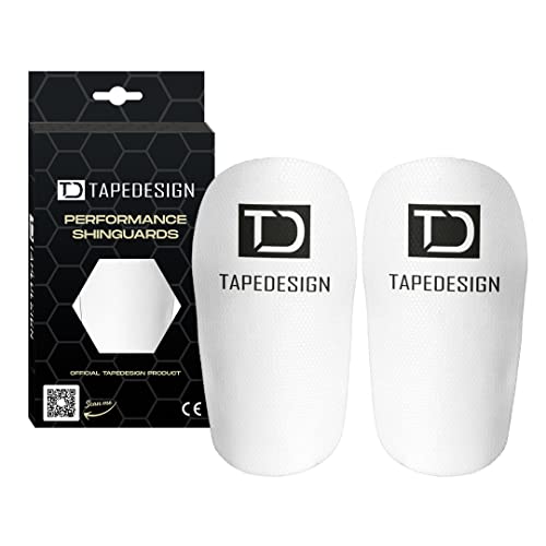 TAPEDESIGN® - Performance Shinguards 2.0 - Schienbeinschoner Fußball Herren, Damen & Kinder Weiß - Shin Pads für Fussball-Stutzen individuell anpassbar, zum Einstecken - Schienbein-Schützer rutschfest