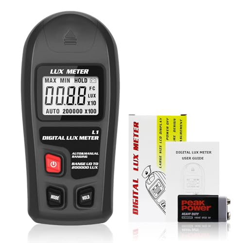 Digital Luxmeter: Automatischer Digitaler Luxmeter Für Fotografie, Pflanzen, Zimmerpflanzen, Schule, Familie, Industrie, Lager, Labor (Grau)